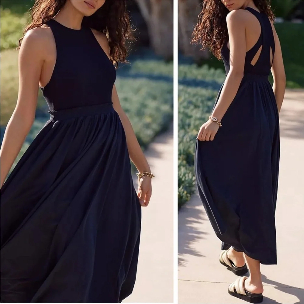 Anthropologie Daily Practice Jump High Cut Out Dress in Black - Picture 2 of 12